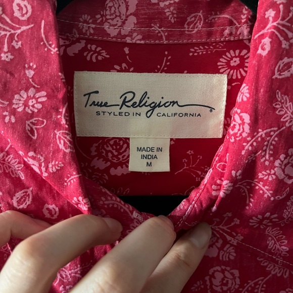True Religion | Women's Lone-Star Floral Shirt | Size Medium - Picture 7 of 9